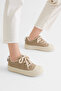 Women's Beige Comfortable Fit Rubber Sole Lace-Up Sneakers - 4