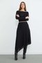 Lace Layered Asymmetrical Cut Skirt with Zipper at the Waist - 5