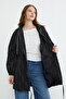 Stone Detailed Hooded Zipper Trench Coat - 6