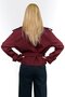 Women's Trench Coat Short Women's Trench Coat Lined Hijab Trench Coat Waist Tie-Detail Front Tie-Detail Burgundy - 4