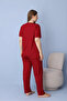 Women's Plus Size Printed Short Sleeve Red Pajama Set Dublin Fabric 3XL - 3