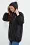 Stone Detailed Hooded Zipper Trench Coat - 7