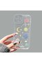 iPhone 14 Compatible Camera Protected Anti-Shock Aesthetic Print Patterned Transparent Silicone Case