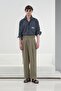 Double K Belt Detailed Pleated Khaki Modal Modal Olon