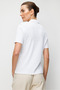 Women's Polo Neck Needle Embroidered Pa Cotton Combed Cotton T-Shirt Ecru - 3