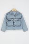Dmb Girl's Pearl Detailed Denim Jacket Blue M9955 - 2