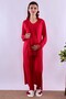 Cotton Piece Maternity and Breastfeeding Pajama Set with Dressing Gown Effortt - Cherry - 2