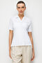 Women's Polo Neck Needle Embroidered Pa Cotton Combed Cotton T-Shirt Ecru - 4