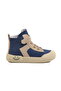 Navy Blue Linen Ankle Length Velcro Unisex Kids Sneaker