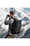 Travel Backpack for Business Work with Roll Top Design Waterproof Oxford Fabric Expandable 28L to 38L Anti Theft, Black, 9761 - 2