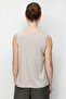 Women's Crew Neck Collar Chain Strap Combed Cotton T-Shirt Beige - 4