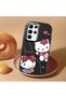 Samsung Galaxy S22 Ultra Compatible Camera Protected Black Soft Silicone Phone Case Hello Kitty - 2