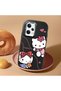 Redmi Note 12 Pro 5g Compatible Camera Protected Black Soft Silicone Phone Case Hello Kitty Patterned - 2