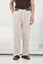Yan Belt Detailed Beige Linen Pants - 2