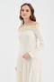 Women's Off-The-Shoulder Fluffy Detailed Long Sleeve Design Blouse