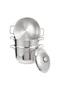 Stainless Steel 3 Layer Steamer Set, 24 cm, 4 pcs, Silver
