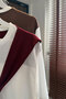 White Burgundy T-Shirt with Shawl Tie Detail - Bordo - 3