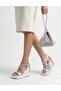 Silver Women's Heeled Shoes and Bag Combination - 5005