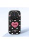 Vivo X300 Compatible Camera Protected Black Soft Silicone Phone Case Heart Patterned