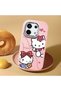 حافظة هاتف من السيليكون الناعم باللون الوردي متوافقة مع كاميرا Poco X6 5G Hello Kitty منقوش - 2