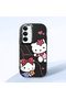 Realme C75 Compatible Camera Protected Black Soft Silicone Phone Case Hello Kitty Patterned