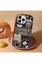 iPhone 12 Pro Compatible Camera Protected Black Soft Silicone Phone Case Cute Bear Patterned - 2