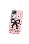 Mi 12t Compatible Camera Protected Pink Soft Silicone Phone Case Bowknot Patterned - 3
