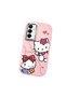 Samsung Galaxy A15 Compatible Camera Protected Pink Soft Silicone Phone Case Hello Kitty Patterned - 3