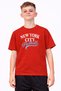 Surfing Printed Cotton Pack of 3 Unisex Red-Navy Blue-White Children's T-Shirts - 3