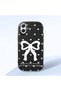 Samsung Galaxy A07 Compatible Camera Protected Black Soft Silicone Phone Case Bowknot Patterned