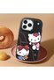 iPhone 18 Pro Max Compatible Case Camera Protector Black Kitty Pattern Silicone Lover Couple Phone Case - 2