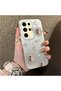 Samsung Galaxy S24 Ultra Compatible Gold Tone Star Patterned Acrylic Material Phone Case
