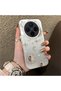 Vivo X300 Compatible Gold Tone Star Patterned Acrylic Material Phone Case