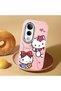 حافظة هاتف من السيليكون الناعم باللون الوردي متوافقة مع كاميرا Vivo V50 Lite، حافظة هاتف Hello Kitty منقوش - 2