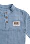 Baby Boy Blue Judge Collar Buttoned Muslin 2-Piece Set - 5