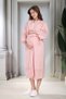 New Season Powder Maternity Stylish Eyelet Embroidery Linen Summer 100% Cotton Short Sleeve Dressing Gown Nightgown Set of 2 - 7