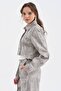 Women's Belt Long Sleeve Design Jacket with Cut-Off Detail on the Tip - 3