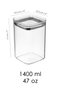 4-Piece Pure Square Storage Container - Transparent Mica Airtight Food, Flour, and Legume Container with Sealed Lid 1400ml - 5