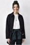Women's Black Oversize Belt Detailed Zippered Lined Bomber Jacket 2911 60286013 - 2
