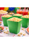 8-Piece Green Popcorn Box – Corn Container Popcorn Serving Box Party & Birthday