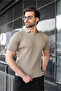 Mink Slim Fit Polo Collar Knitwear Men's T-Shirt E7472 - 2