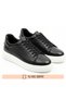 Men's Black White Sole Inner and Outer Genuine Leather Lace-Up Sneaker Shoes