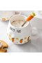 Cute Happyday Carrot Lid Ceramic Mug 300ml Coffee Cup with Spoon Design |   Happyday Carrot - 7