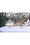 2-Piece Pasabahce Metal Leg Gilded Cake Jar and Cake Stand Presentation Holder - 2