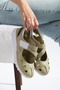 Genuine Leather Soft Sole Pack Women's Green Sandals