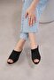 Joy Black Color Short Heeled Women's Shoes Slipper - 4