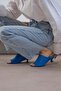 Joy Cobalt Blue Color Short Heeled Women's Shoes Slipper