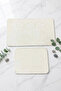 2-Piece Plush Bath Mat Rug Toilet Set Cream Non-Slip Sole (60X50-60X90) - 3