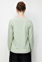Women's Crew Neck Patterned Long Sleeve Fine Knit Blouse S.Green - 4