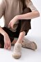 Women's Daily Beige Sneakers Lace-Up Comfortable Sneakers - 2